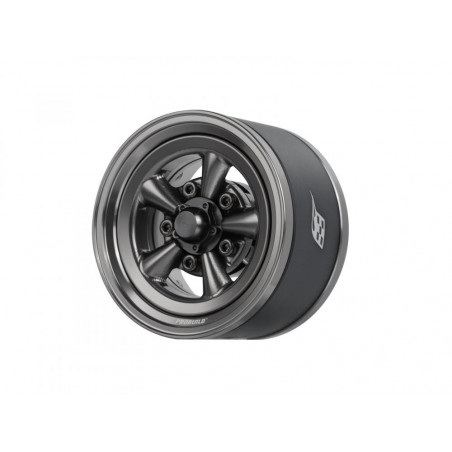 Boom Racing BRPB155020GMGM ProBuild 1.55" Spin Force Classic Adjustable Offset Aluminum Beadlock Wheels (2) Gun Metal