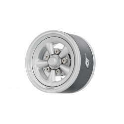 Boom Racing BRPB155022FSFS ProBuild 1.55" Spin Force Classic Adjustable Offset Aluminum Beadlock Wheels (2) Flat Silver