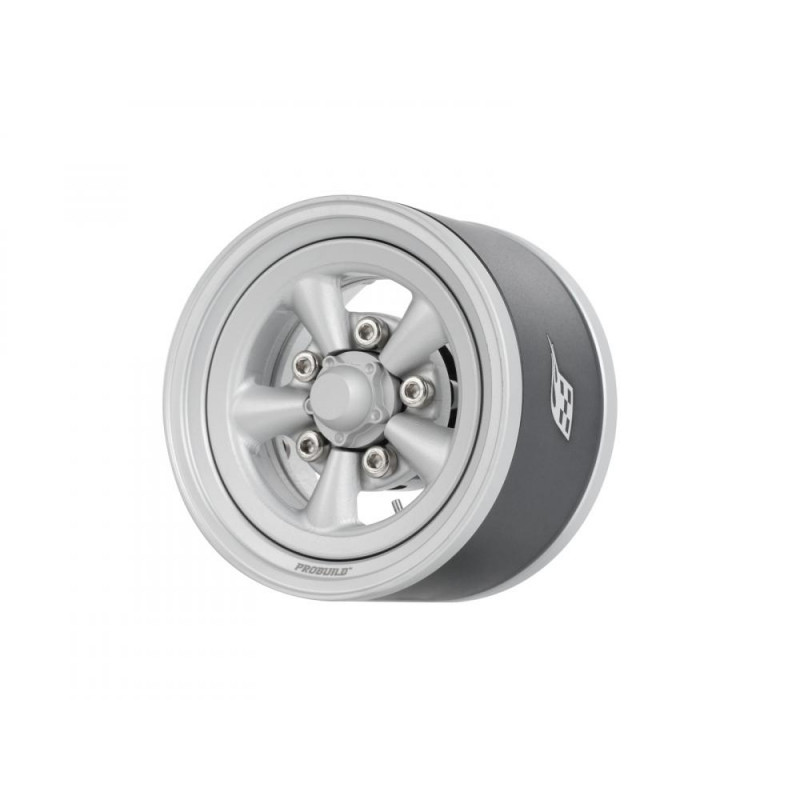 Boom Racing BRPB155022FSFS ProBuild 1.55" Spin Force Classic Adjustable Offset Aluminum Beadlock Wheels (2) Flat Silver