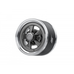 Boom Racing BRPB155026PLGM ProBuild 1.55" Street Mag Classic Adjustable Offset Aluminum Beadlock Wheels (2) Platinum/Gun Metal