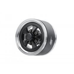 Boom Racing BRPB155027PLBK ProBuild 1.55" Street Mag Classic Adjustable Offset Aluminum Beadlock Wheels (2) Platinum/Black