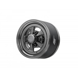 Boom Racing BRPB155028GMGM ProBuild 1.55" Street Mag Classic Adjustable Offset Aluminum Beadlock Wheels (2) Gun Metal