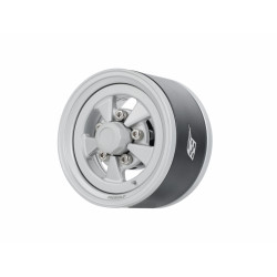 Boom Racing BRPB155030FSFS ProBuild 1.55" Street Mag Classic Adjustable Offset Aluminum Beadlock Wheels (2) Flat Silver