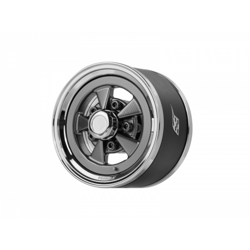 Boom Racing BRPB155024CRGM ProBuild 1.55" Street Mag Classic Adjustable Offset Aluminum Beadlock Wheels (2) Chrome/Gun Metal