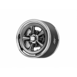 Boom Racing BRPB155016CRGM ProBuild 1.55" Spin Force Classic Adjustable Offset Aluminum Beadlock Wheels (2) Chrome/Gun Metal