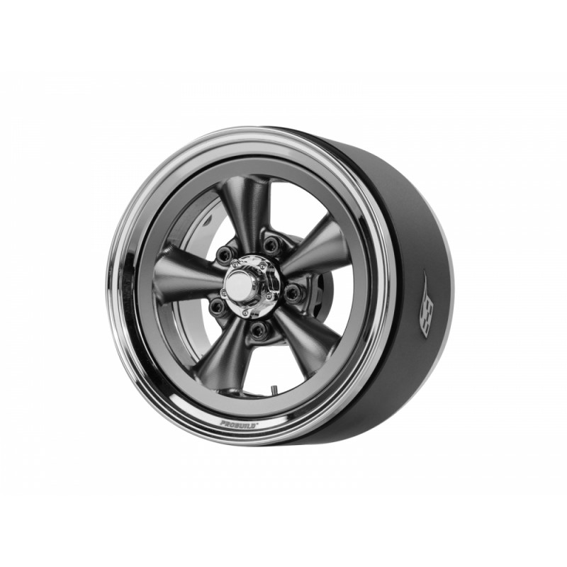 Boom Racing BRPB104CRGM ProBuild 1.9 Spin Force Classic Adjustable Offset Aluminum Beadlock Wheels (2) Chrome/Gun Metal