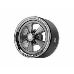Boom Racing BRPB107CRGM ProBuild 1.9 Street Mag Classic Adjustable Offset Aluminum Beadlock Wheels (2) Chrome/Gun Metal