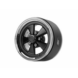 Boom Racing BRPB108CRBK ProBuild 1.9 Street Mag Classic Adjustable Offset Aluminum Beadlock Wheels (2) Chrome/Black