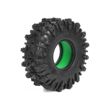Boom Racing BRTR19009-S-RM AGGRESSOR 1.9" GEKKO RED 4.75"x1.75" 120x44.5mm RC Crawler Tire + Rock Monster Green Foam Insert (2)