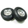 Boom Racing BRQ25428 Aluminum Rear Wheel And Tire Set (2)  for Tamiya 1/14 Truck (1838LS)
