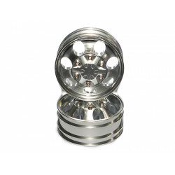 Boom Racing BRQ25403 Aluminum Front Wheel Set 7-hole (2 Pcs) Silver  for Tamiya 1/14 Truck (1838LS)