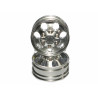 Boom Racing BRQ25403 Aluminum Front Wheel Set 7-hole (2 Pcs) Silver  for Tamiya 1/14 Truck (1838LS)