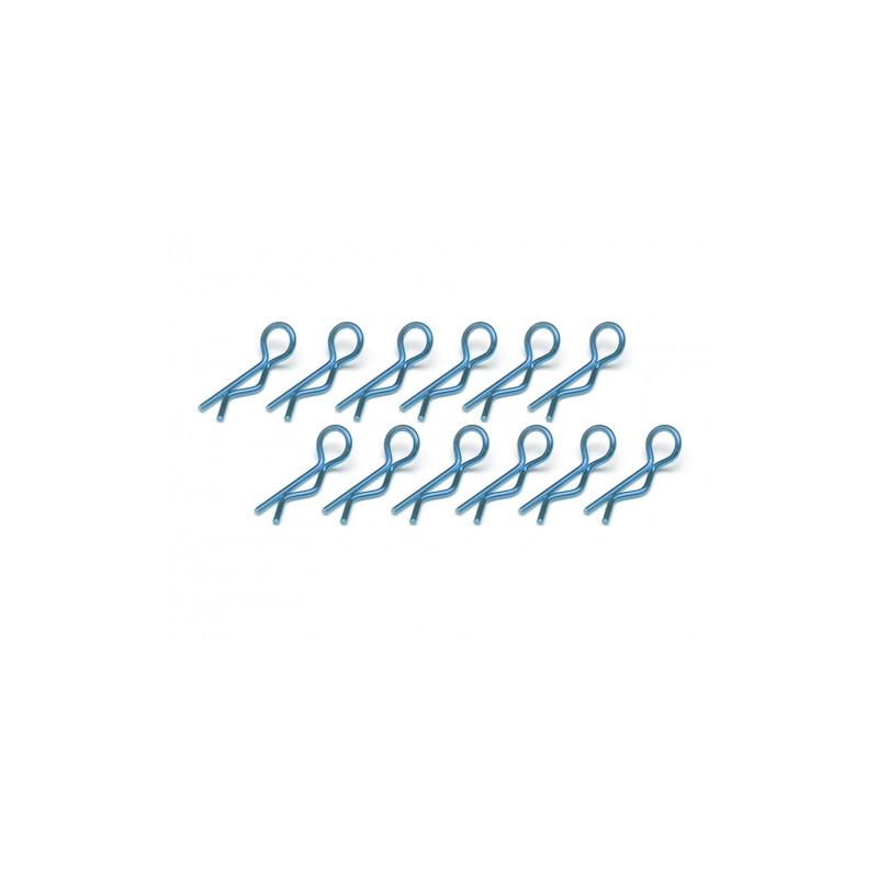 Boom Racing BRACS12B Small-ring 45 Deg Body Clips 12Pcs Blue