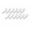 Boom Racing BRACS12S Small-ring 45 Deg Body Clips 12Pcs Silver