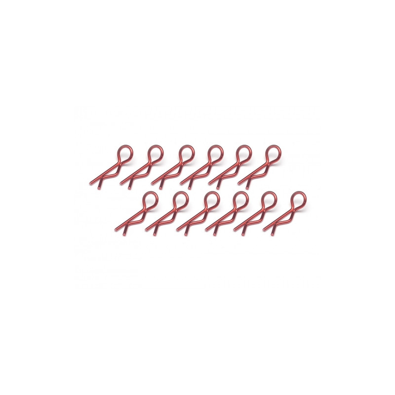Boom Racing BRACS12R Small-ring 45 Deg Body Clips 12Pcs Red