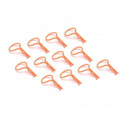 Boom Racing BRACL12OR Large-ring Body Clips 12Pcs  Orange