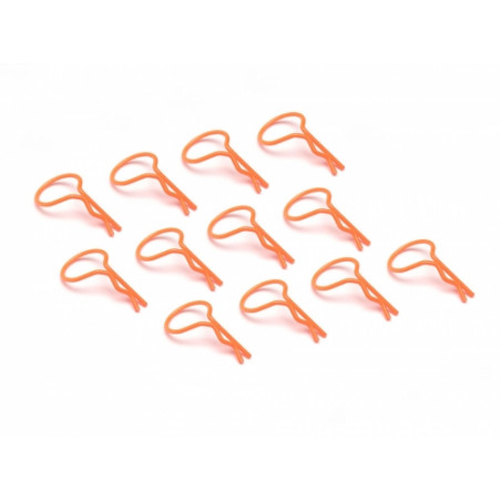 Boom Racing BRACL12OR Large-ring Body Clips 12Pcs  Orange