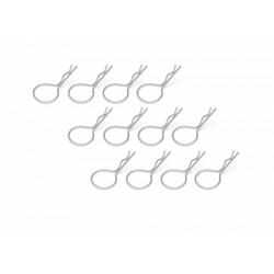 Boom Racing BRACL12S Large-ring Body Clips 12Pcs  Silver