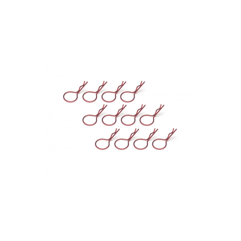 Boom Racing BRACL12R Large-ring Body Clips 12Pcs  Red