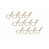 Boom Racing BRACL12GD Large-ring Body Clips 12Pcs  Gold