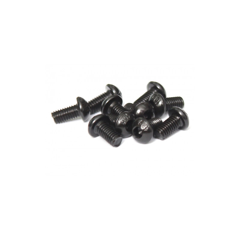 Boom Racing BRASBH3006 M3x6mm Round Head 12.9 Grade Nickel Plated Screws (10)