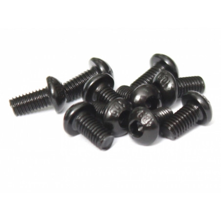 Boom Racing BRASBH3006 M3x6mm Round Head 12.9 Grade Nickel Plated Screws (10)