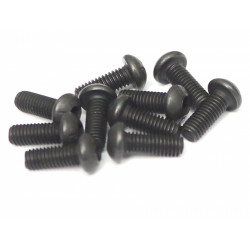 Boom Racing BRASBH3008 M3x8mm Round Head 12.9 Grade Nickel Plated Screws (10)