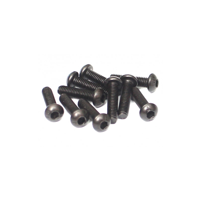 Boom Racing BRASBH3012 M3x12mm Round Head 12.9 Grade Nickel Plated Screws (10)