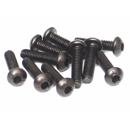 Boom Racing BRASBH3012 M3x12mm Round Head 12.9 Grade Nickel Plated Screws (10)