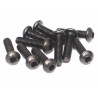 Boom Racing BRASBH3012 M3x12mm Round Head 12.9 Grade Nickel Plated Screws (10)