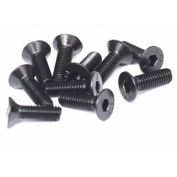 Boom Racing BRASFH3010 M3x10mm Counter Sunk Screw 12.9 Grade Nickel Plated Screws (10)