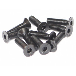 Boom Racing BRASFH3012 M3x12mm Counter Sunk Screw 12.9 Grade Nickel Plated Screws (10)