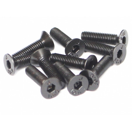Boom Racing BRASFH3012 M3x12mm Counter Sunk Screw 12.9 Grade Nickel Plated Screws (10)