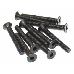 Boom Racing BRASFH3025 M3x25mm Counter Sunk Screw 12.9 Grade Nickel Plated Screws (10)
