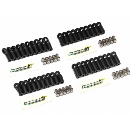 Boom Racing BRWM4RECOMBO BADASS Rod Ends M4 Nylon w/ Stainless Steel Pivot Ball Assorted Set (40pcs) RECON G6 The Fix Certified