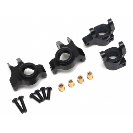 Boom Racing BR955027BK AR44 Wide Angle Steering Knuckle & C-Hub Carrier Set Black for Axial SCX10 II