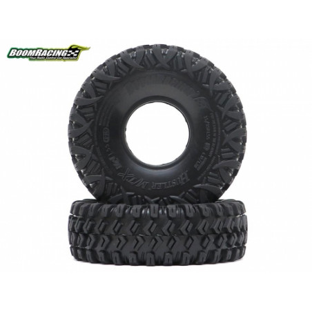 Boom Racing BRTR15503 HUSTLER M/T Xtreme 1.55" MC1 Rock Crawling Tires 4.19x1.38 SNAIL SLIME Compound W/ 2-Stage Foams (Super So