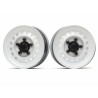 Boom Racing BRW780955FW 1.55" 16-Hole Classic Steelie Reversible Beadlock Wheels (Front) w/ XT504 Hubs White