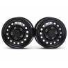 Boom Racing BRW780955FBK 1.55" 16-Hole Classic Steelie Reversible Beadlock Wheels (Front) w/ XT504 Hubs Black