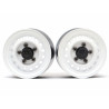 Boom Racing BRW780955RW 1.55" 16-Hole Classic Steelie Reversible Beadlock Wheels (Rear) w/ XT504 Hubs White
