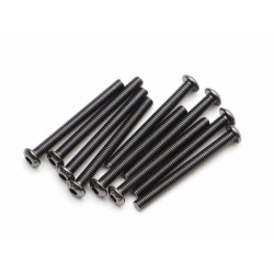 Boom Racing BRASBH3030 M3x30mm Round Head 12.9 Grade Nickel Plated Screws (10)