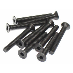Boom Racing BRASFH3026 M3x26mm Counter Sunk Screw 12.9 Grade Nickel Plated Screws (10)