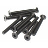 Boom Racing BRASFH3026 M3x26mm Counter Sunk Screw 12.9 Grade Nickel Plated Screws (10)