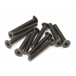 Boom Racing BRASFH3022 M3x22mm Counter Sunk Screw 12.9 Grade Nickel Plated Screws (10)