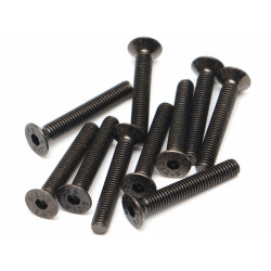 Boom Racing BRASFH3020 M3x20mm Counter Sunk Screw 12.9 Grade Nickel Plated Screws (10)