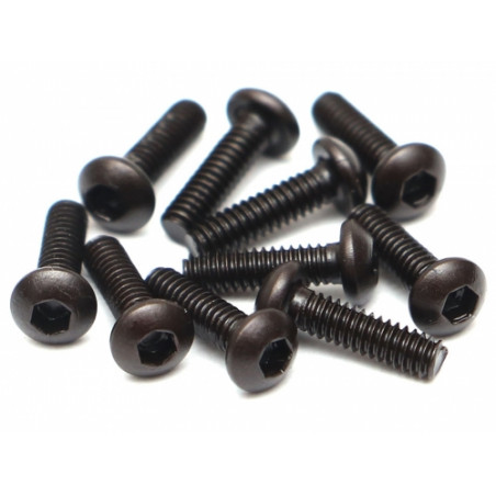 Boom Racing BRASBH2008 M2x8mm Round Head 12.9 Grade Nickel Plated Screws (10)
