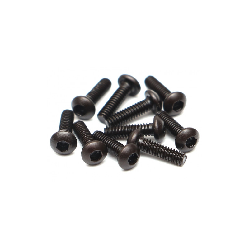 Boom Racing BRASBH2007 M2x7mm Round Head 12.9 Grade Nickel Plated Screws (10)