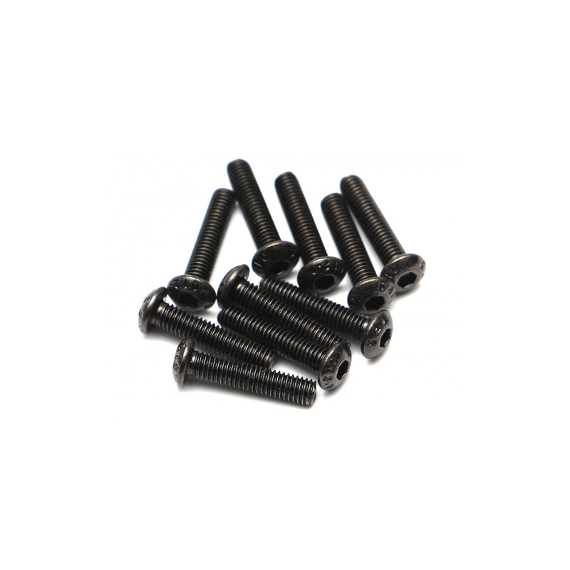 Boom Racing BRASBH3014 M3x14mm Round Head 12.9 Grade Nickel Plated Screws (10)