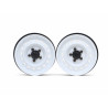 Boom Racing BRW780920FW 1.9" Narrow 16-Hole Classic Steelie Reversible Beadlock Wheels (Front) w/ XT504 Hub (2) White