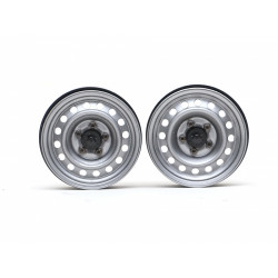 Boom Racing BRW780920RGM 1.9" Narrow 16-Hole 5-Lug Classic Steelie Reversible Beadlock Wheels (Rear) w/ XT504 Hub (2) Gun Metal